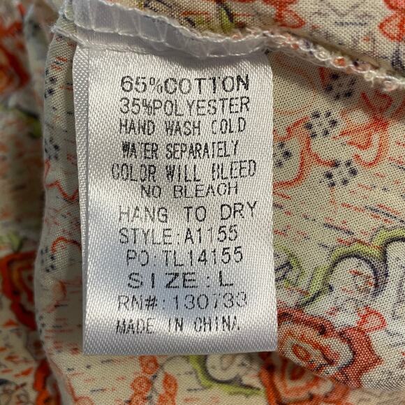 Umgee Peasant Top Womens Large Floral Mixed Print Bell Sleeve Boho Cottagecore - Picture 7 of 9